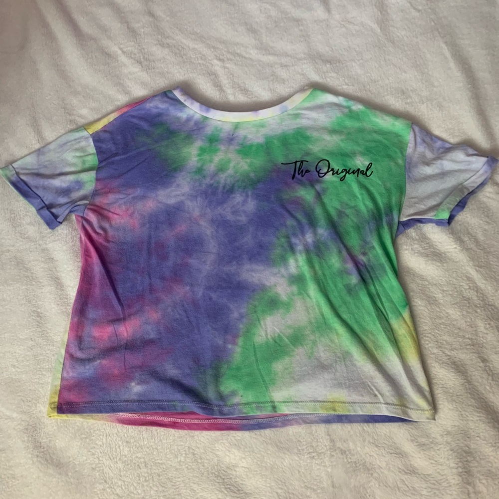 Tie-dye low cropped t-shirt, Disney Stich